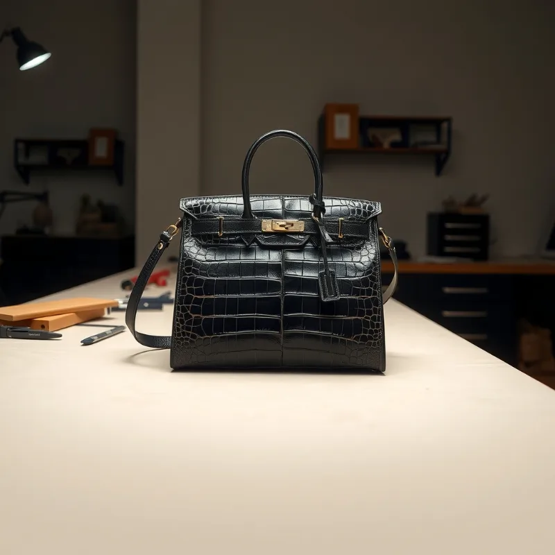 Custom Made Crocodile Leather Handbag